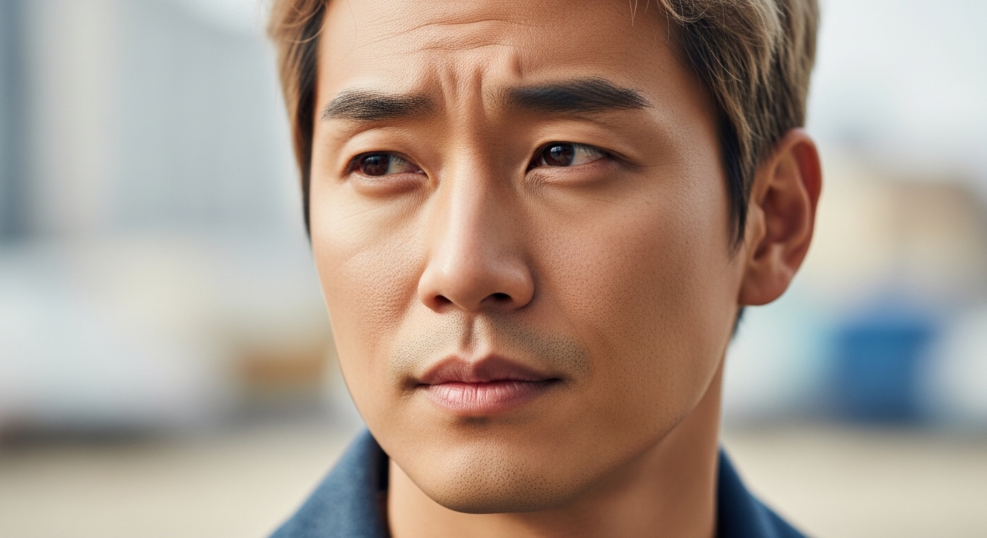 혼혈 외모를 가진 한국 남성이 대중의 시선과 미디어 영향을 생각하는 모습