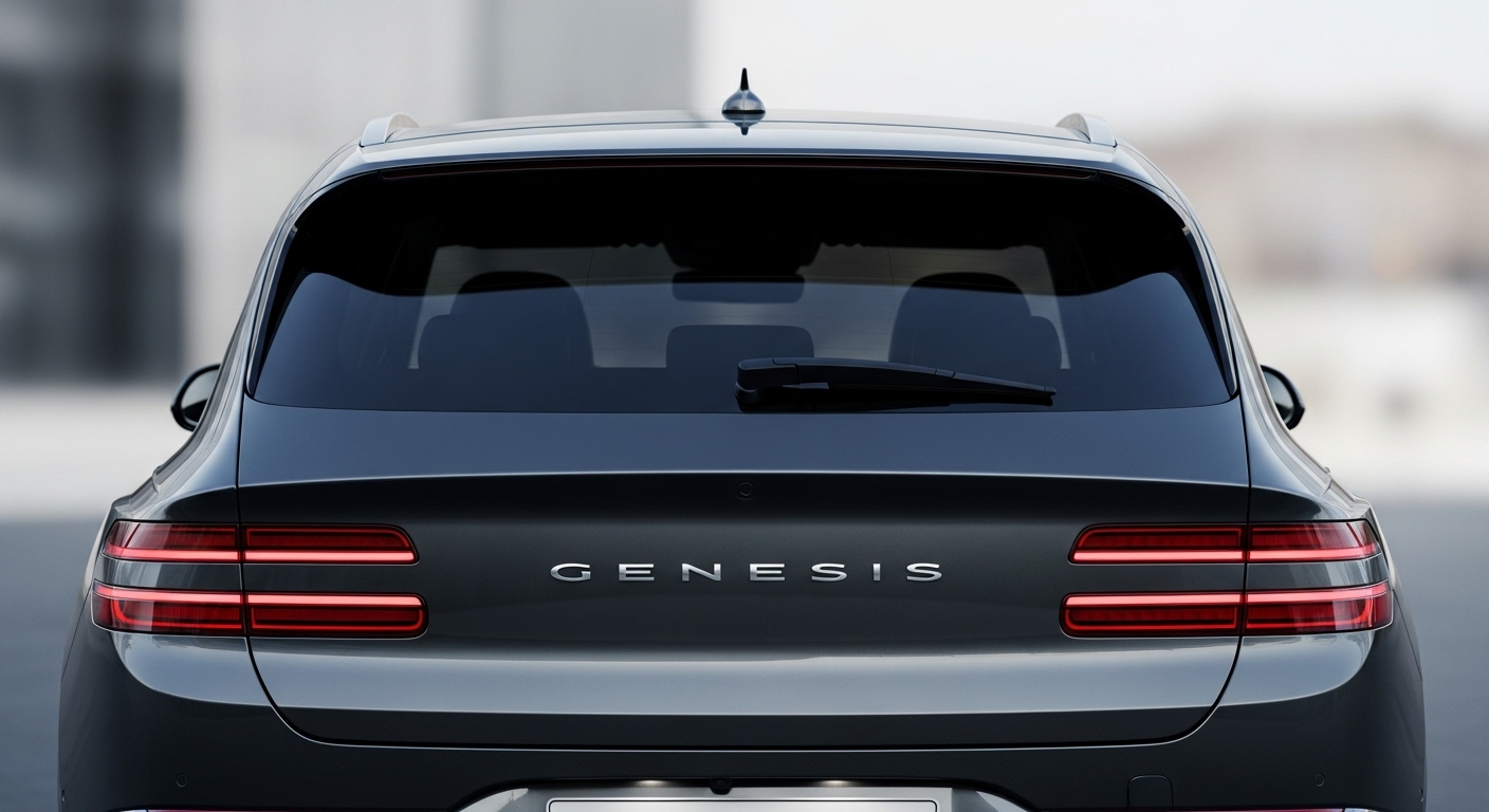 부드러운 조명 아래 'GENESIS' 로고만 보이는 깔끔한 후면부