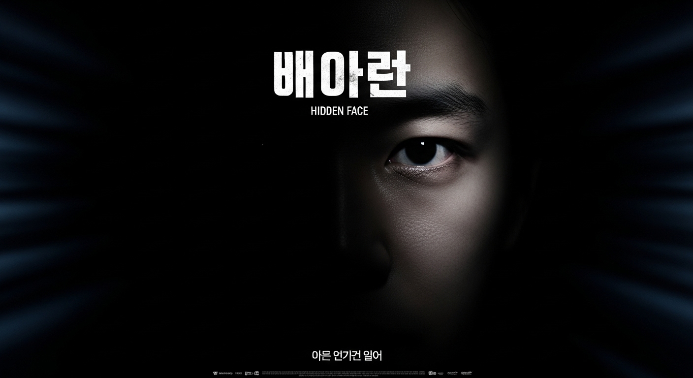 어두운 분위기의 한국 영화 포스터에 영화 제목 '히든 페이스'가 강조된 모습