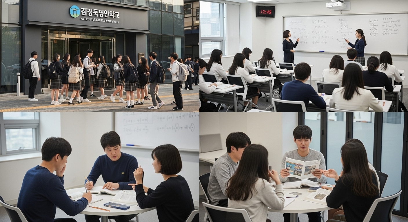 아카데미에서 하루를 시작하며 강의를 듣고 토론에 참여하는 한국 학생들의 일상