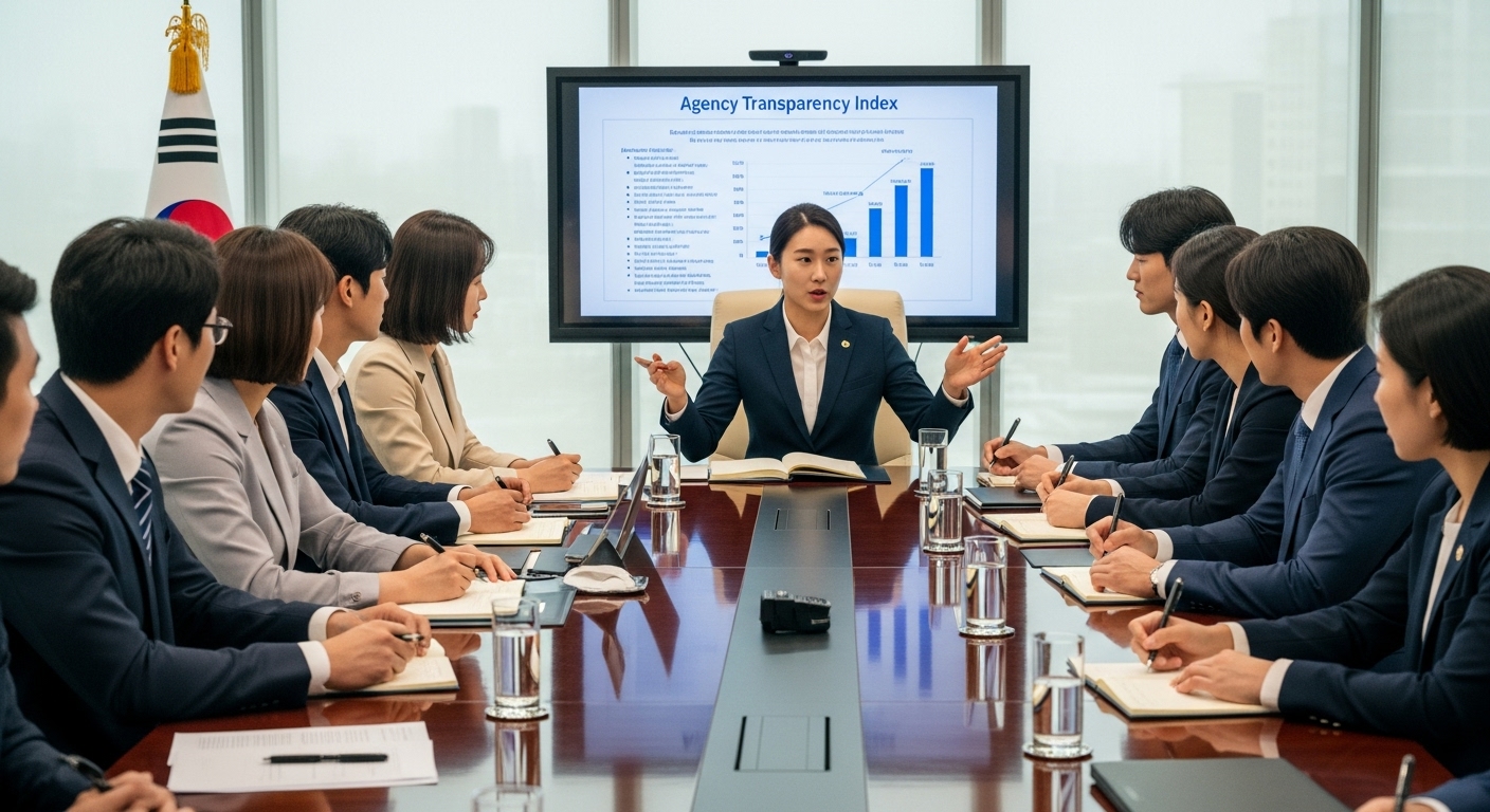 공정한 관행과 투명한 시스템을 논의하는 한국 운동선수들의 회의 장면