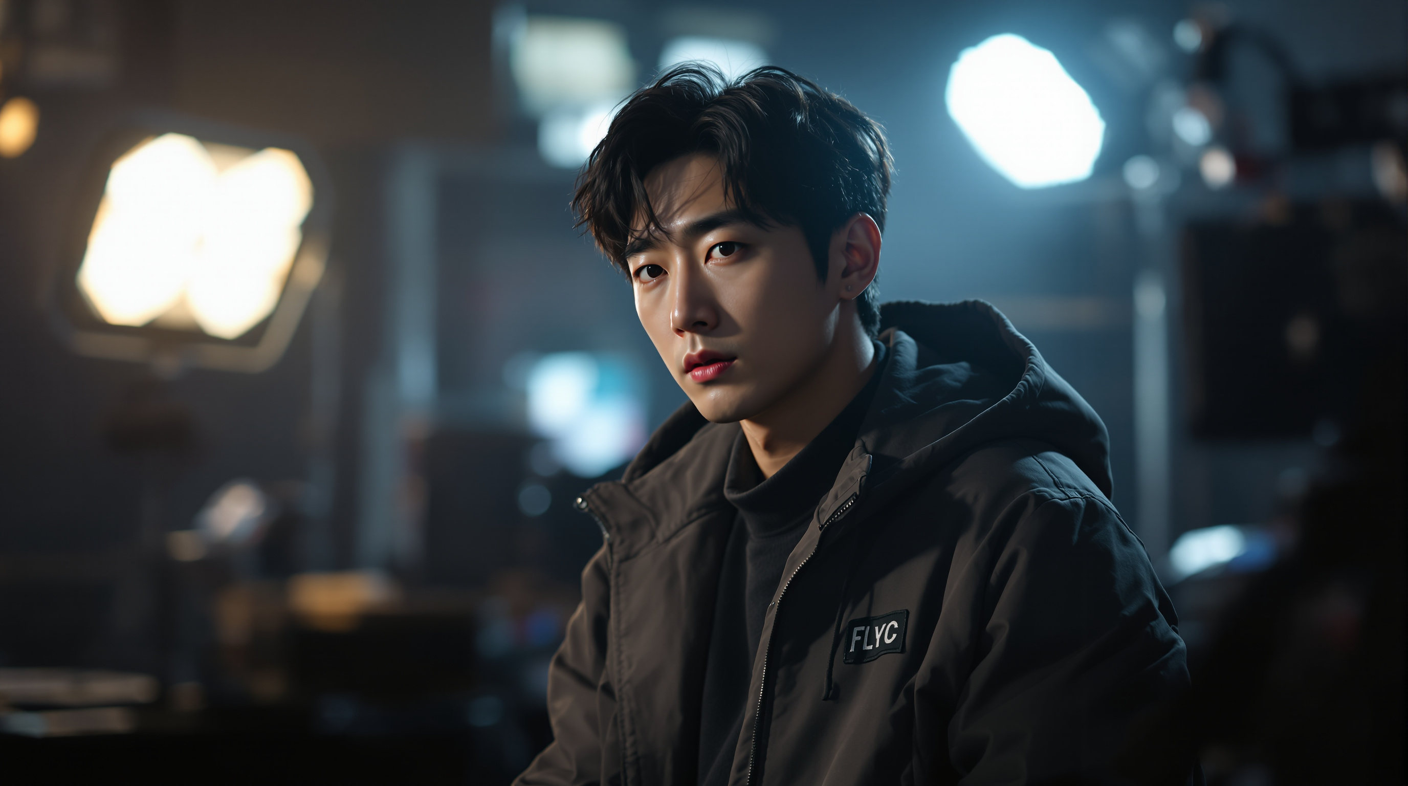 배우 문원주가 촬영 현장에서 진지하게 캐릭터에 몰입하는 모습