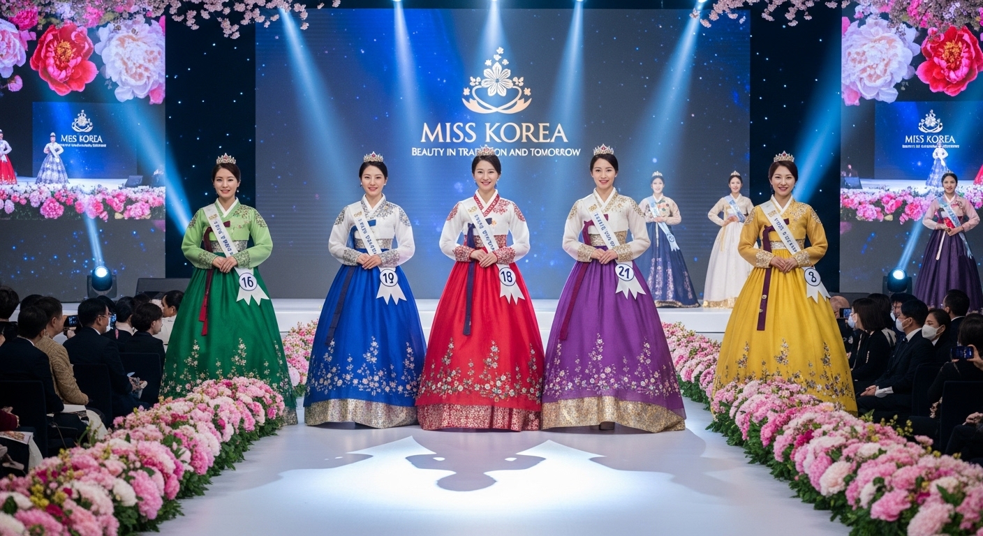 무대에서 환한 미소를 짓고 있는 한국 여성들