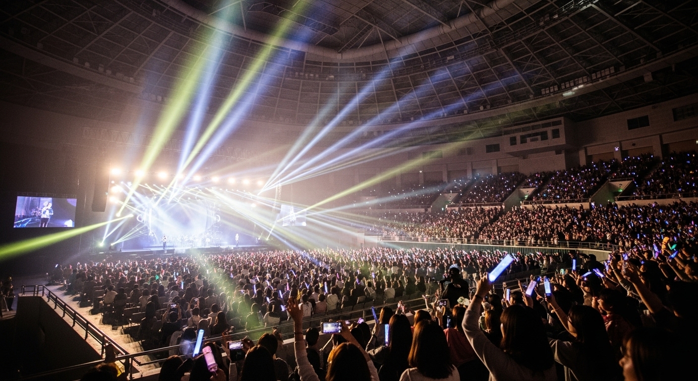 서울 잠실실내체육관에서 열리는 야간 콘서트 장면