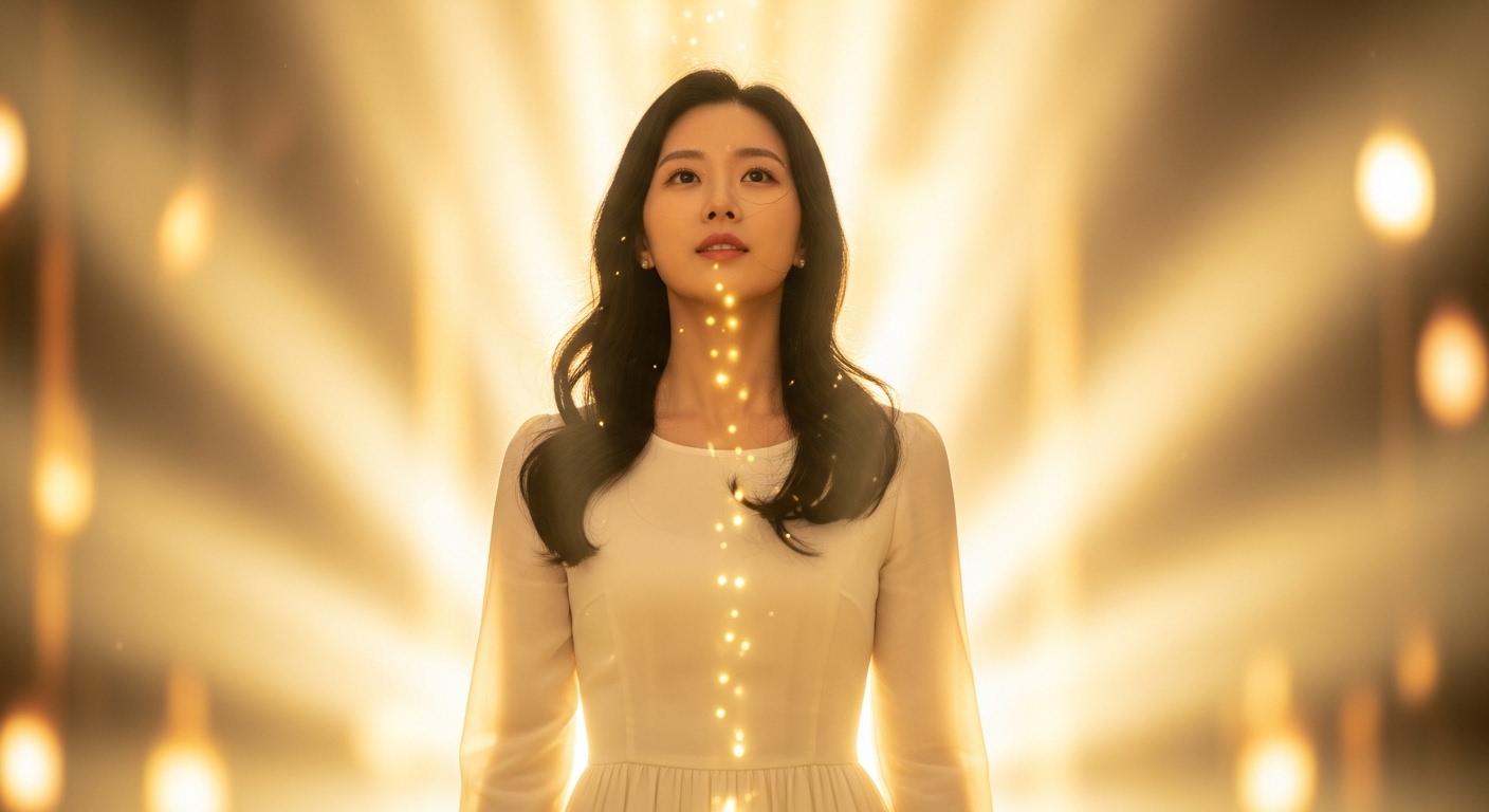 금빛으로 빛나며 변화를 상징하는 주인공