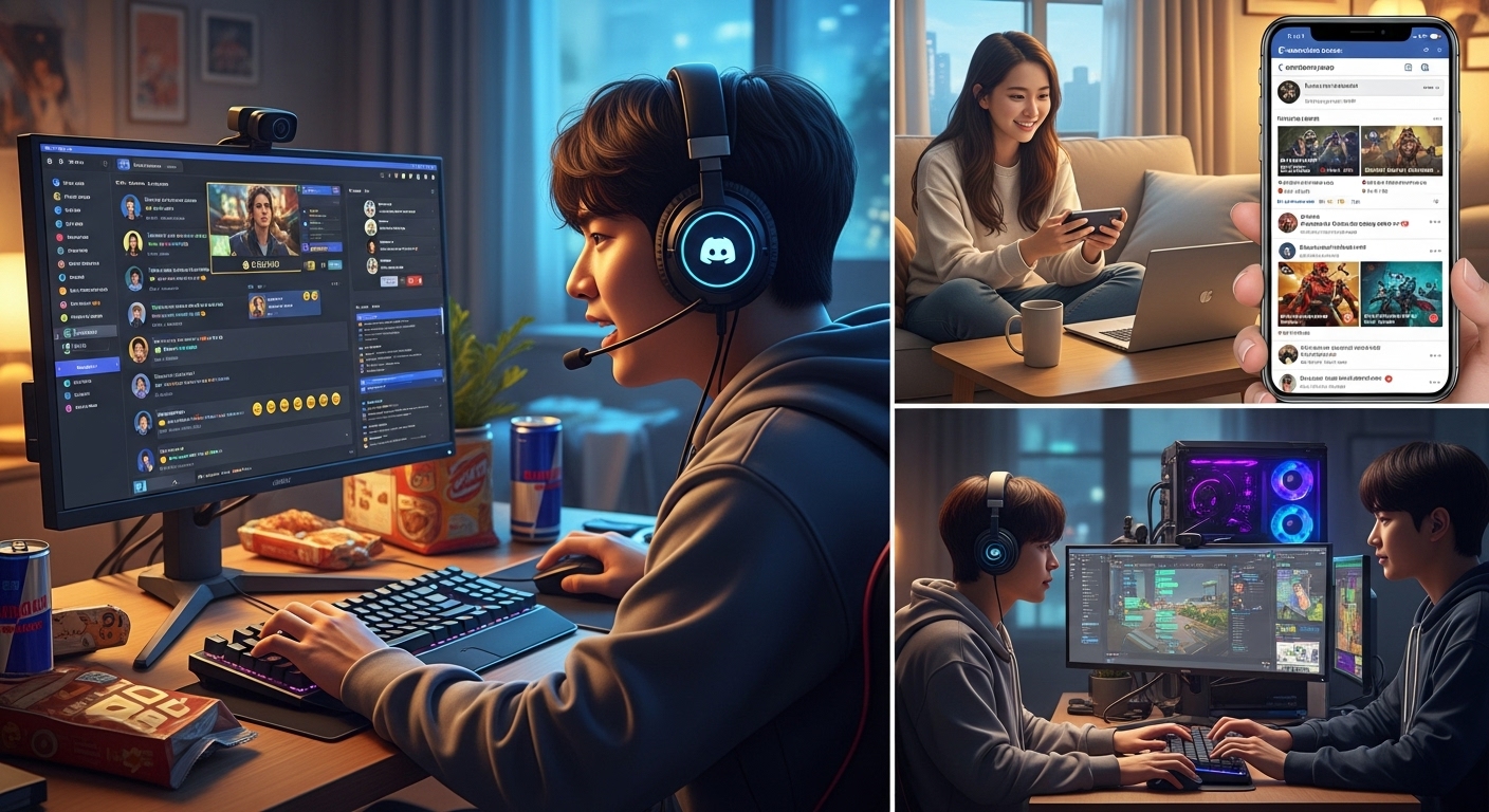 디스코드와 페이스북 그룹에서 활발히 소통하는 젊은 한국인들