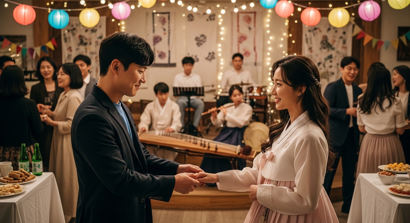 서울 대학 동문회에서 처음 만난 한국 커플