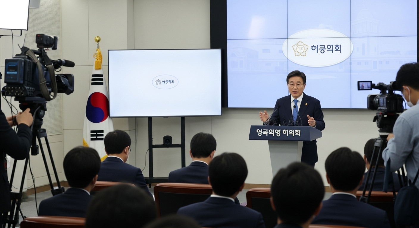 청와대 대변인이 언론 브리핑을 하는 장면