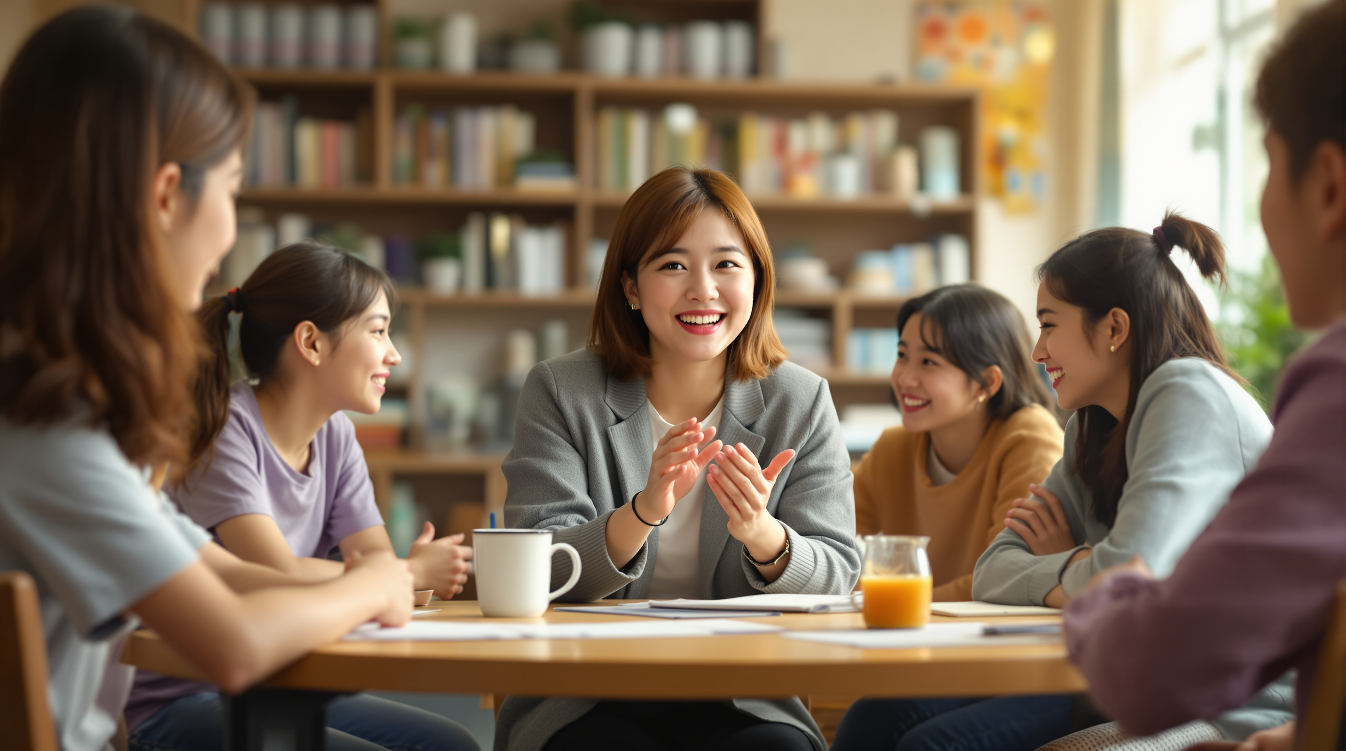 청소년들과 자립 지원 프로그램에 대해 논의하는 박나래