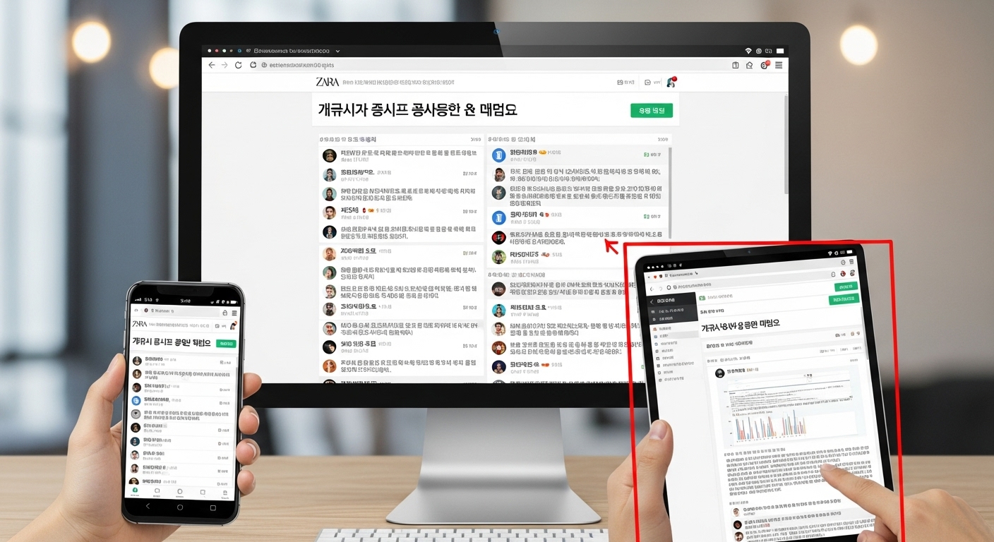 온라인 커뮤니티에서 자라 세일 전략을 토론하는 사용자들