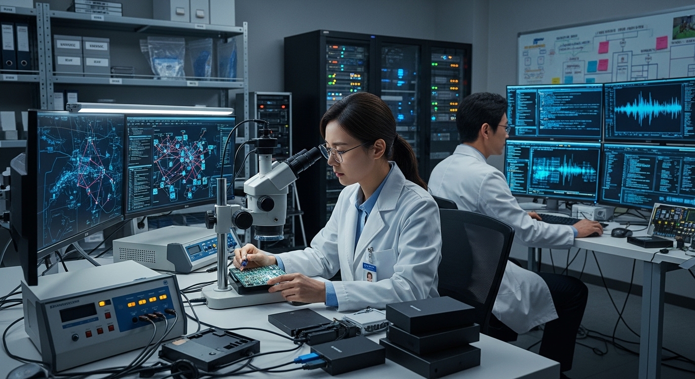 첨단 기술을 활용해 디지털 증거를 분석하는 한국 법과학 전문가들