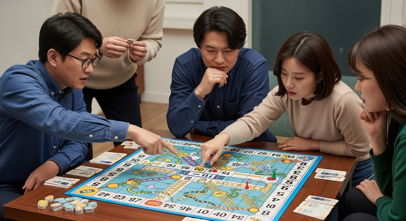 참가자들이 신중하게 시작점을 선택하며 분석하는 장면