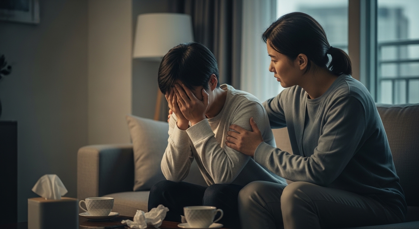 정신 건강 문제로 인한 정서적 혼란을 겪고 있는 한국 커플