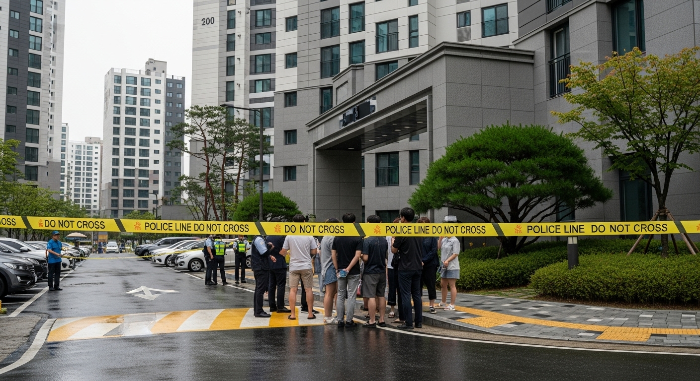 충남 천안의 아파트 단지에서 발생한 충격적인 범죄 현장