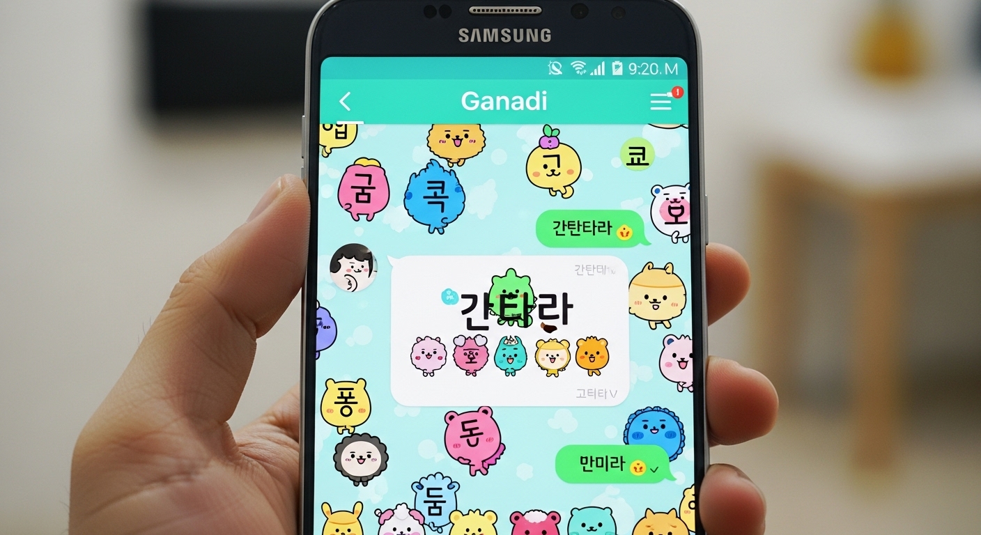 귀여운 캐릭터로 꾸며진 카카오톡 채팅 화면