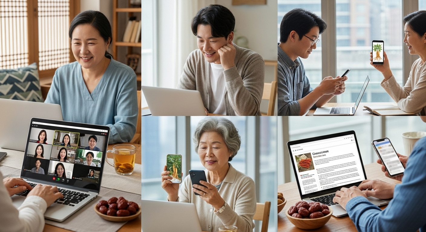 온라인 커뮤니티에서 허브 치료법에 대한 경험을 공유하는 한국 사람들