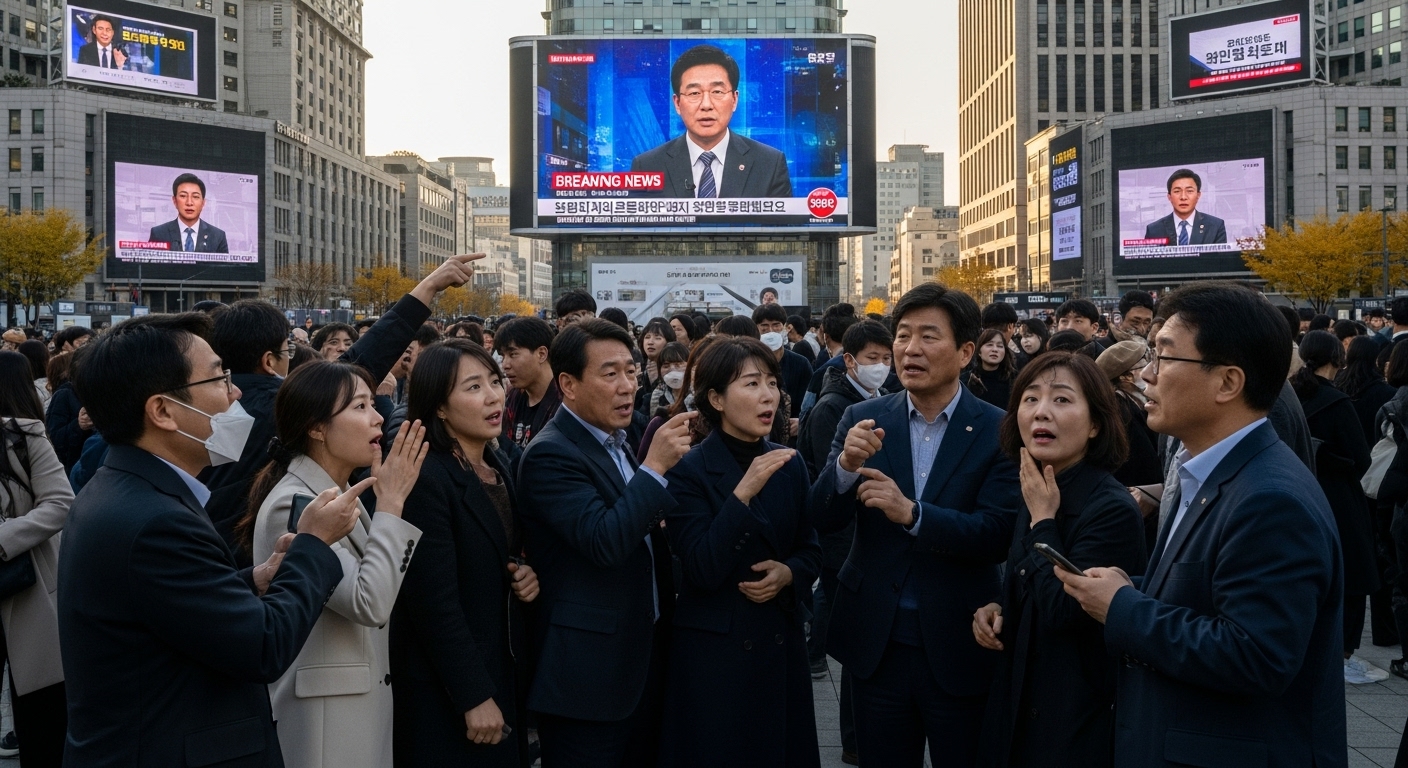 충격적인 소식에 반응하는 지역사회 사람들의 모습