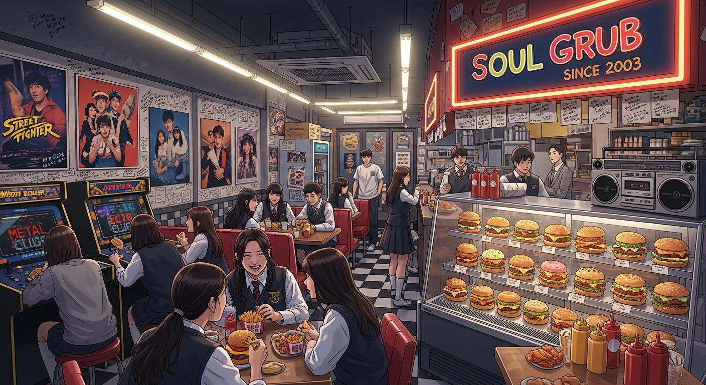 2000년대 초반 한국 대학생 문화를 담은 상징적인 소울푸드 햄버거 가게