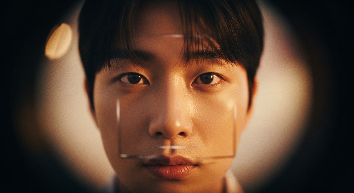 카메라 렌즈 효과를 통해 사랑하는 이를 바라보는 몽환적인 눈빛의 모습