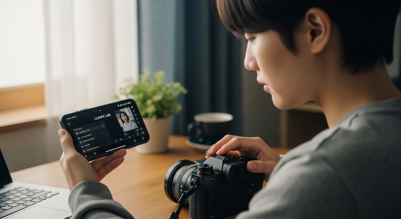 스마트폰으로 사진을 편집하는 젊은 콘텐츠 제작자