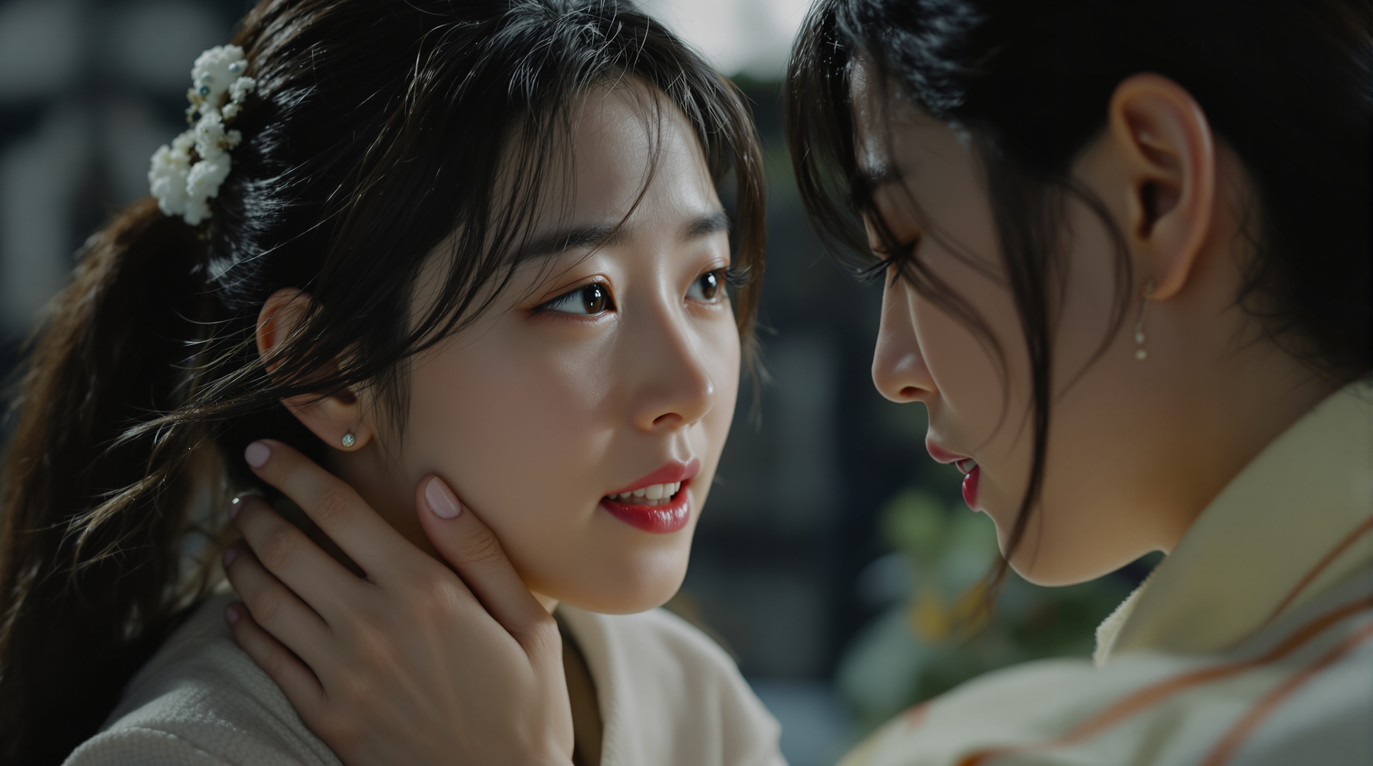 전도연과 김고은이 감정적인 장면을 연기하는 모습
