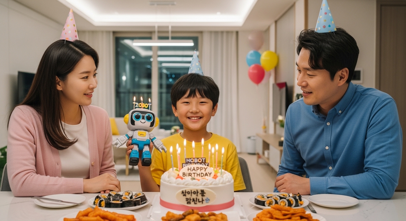현대적인 가정에서 아이가 장난감을 들고 있는 모습