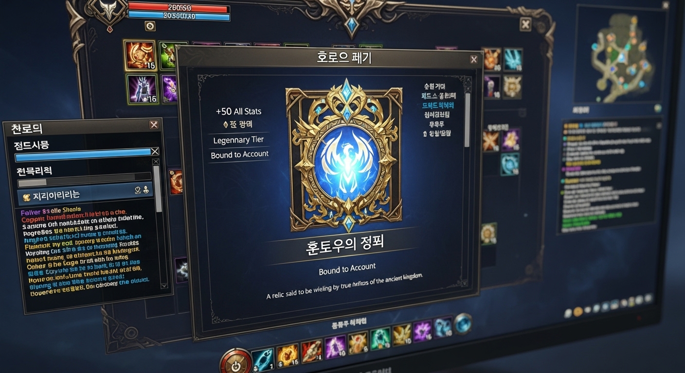 게임 화면에 나타난 희귀 아이템 '혼모노의 증표' 클로즈업