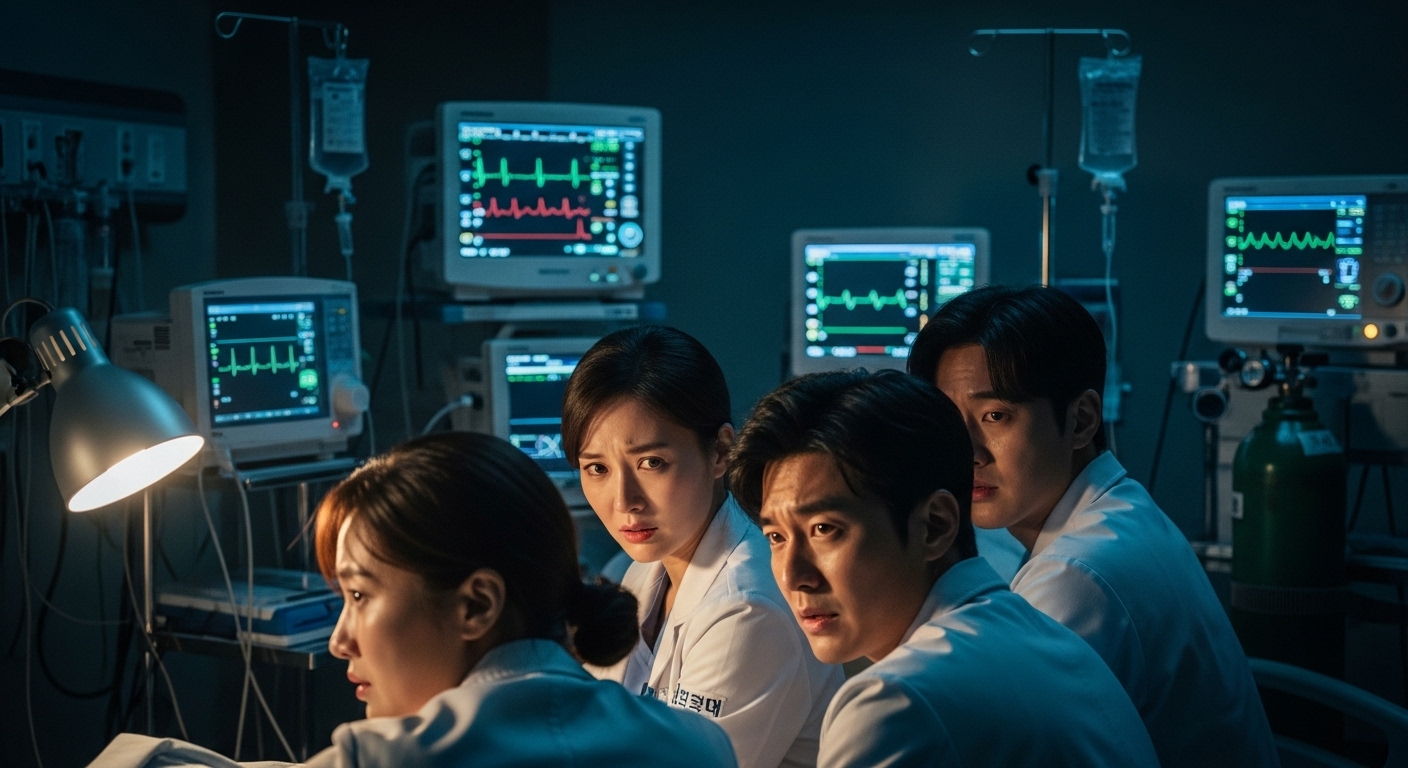 응급실에서 환자를 돌보는 의료진의 긴박한 모습