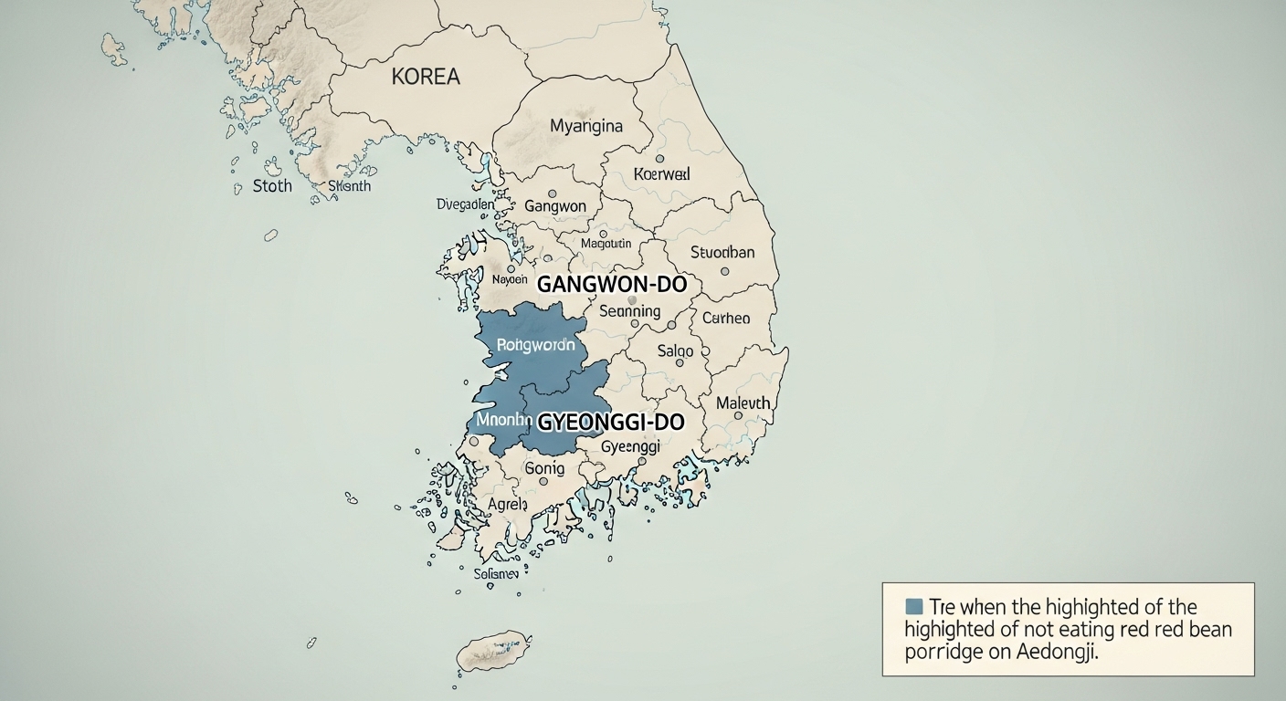 애동지에 팥죽을 먹지 않는 전통을 강조하는 한국 지도