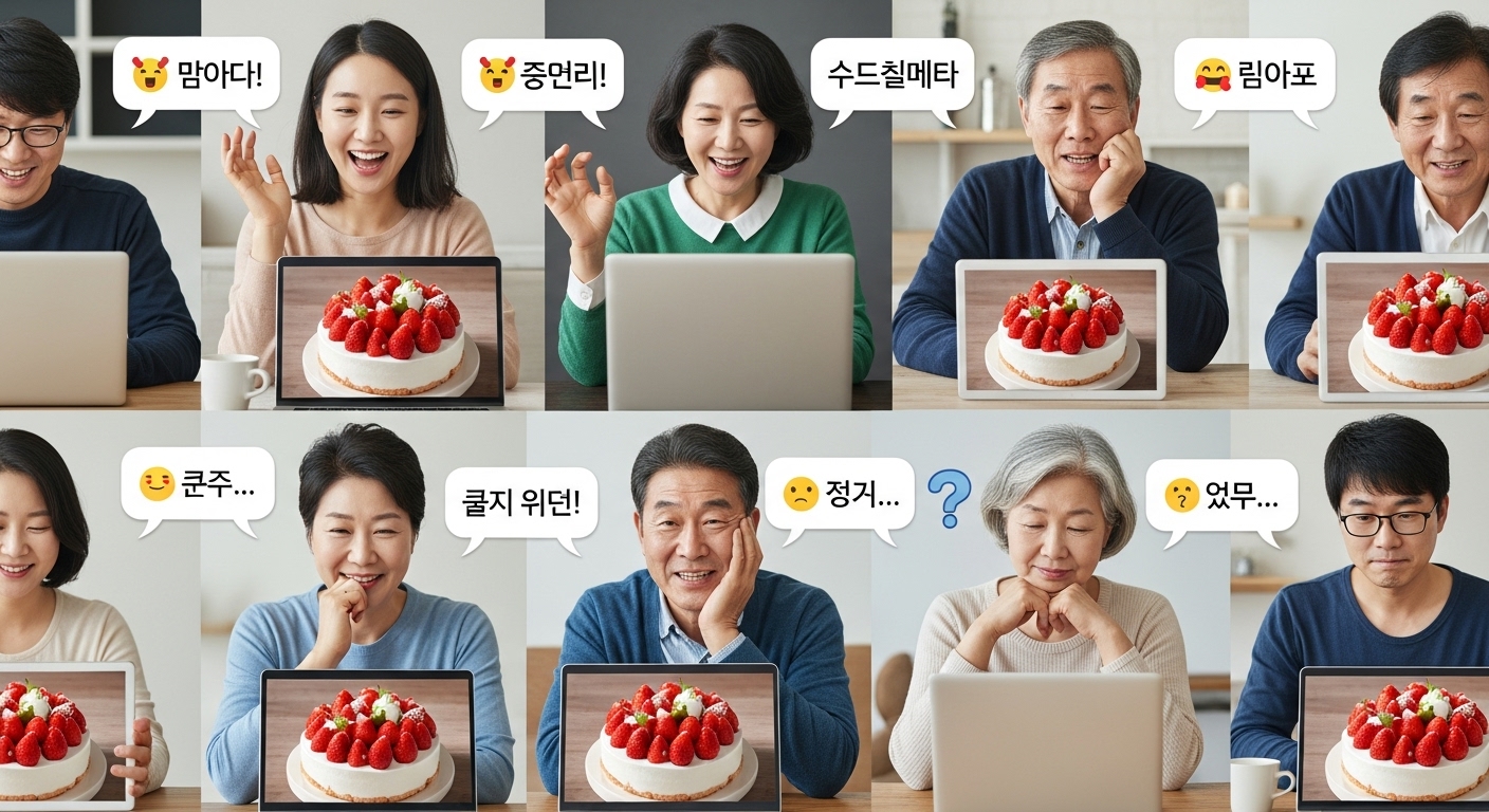 생딸기 케이크에 대한 다양한 온라인 소비자 반응