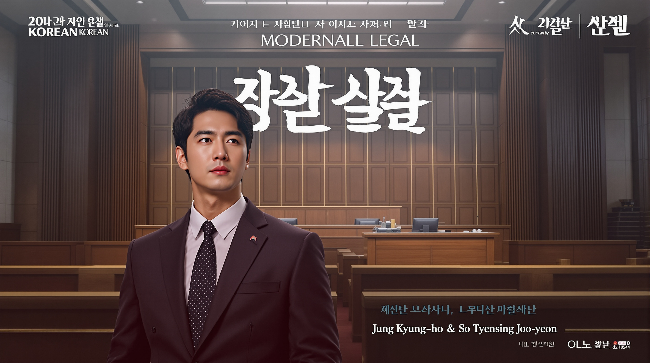 정경호와 소주연이 주연을 맡은 법정 드라마 홍보 포스터