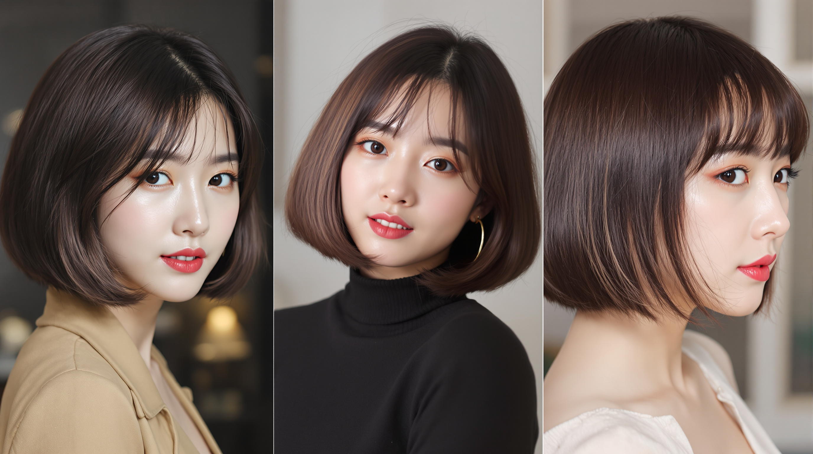김고은이 세 가지 단발 스타일을 선보이며 각기 다른 매력을 보여주는 장면