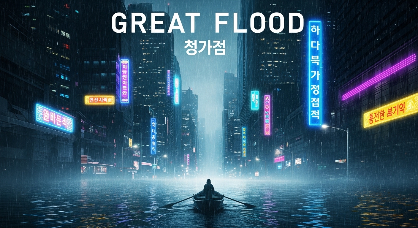 물에 잠긴 도시 배경으로 한 한국 SF 영화 포스터