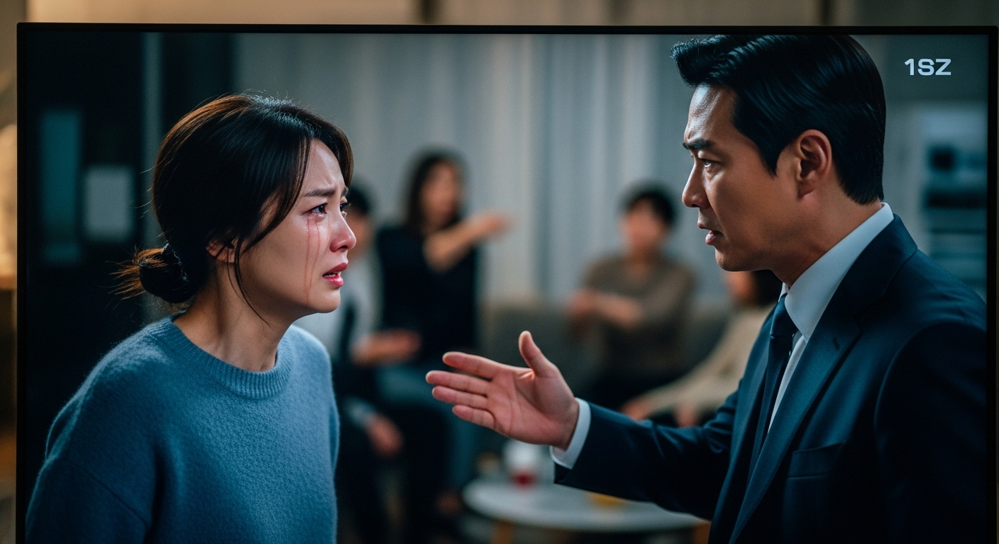 불량연애 프로그램 장면이 나온 TV 화면과 그에 대해 이야기하는 사람들