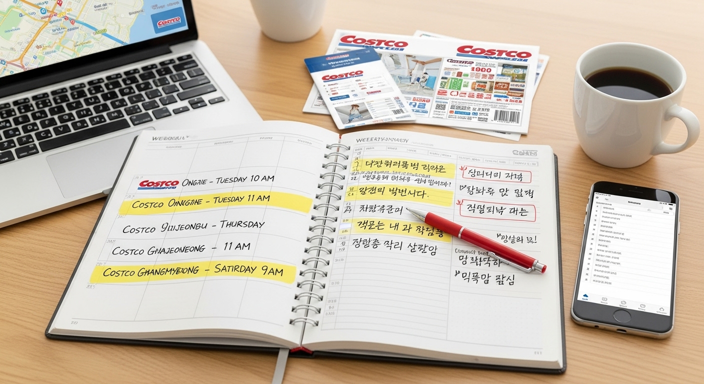 여러 지점 방문을 계획하는 소비자의 플래너와 세부 쇼핑 전략