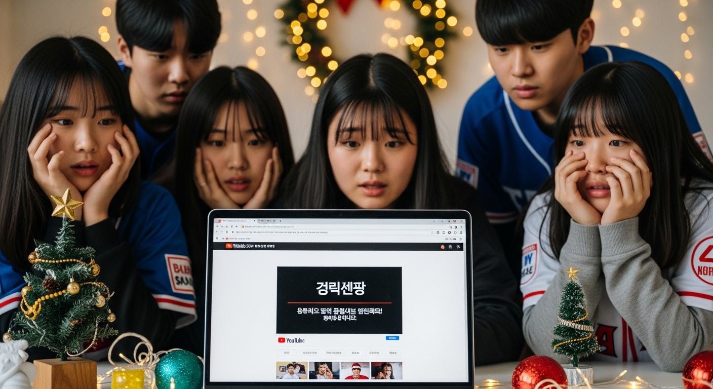 팬들이 유튜브 화면을 보고 놀라는 장면
