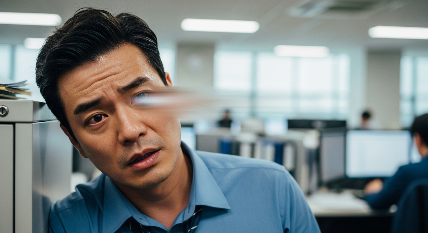 집에서 갑작스러운 심한 두통을 겪고 있는 여성
