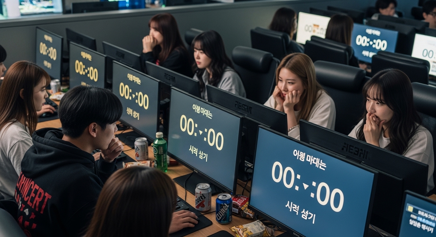 온라인으로 티켓 오픈을 기다리는 팬들의 모습