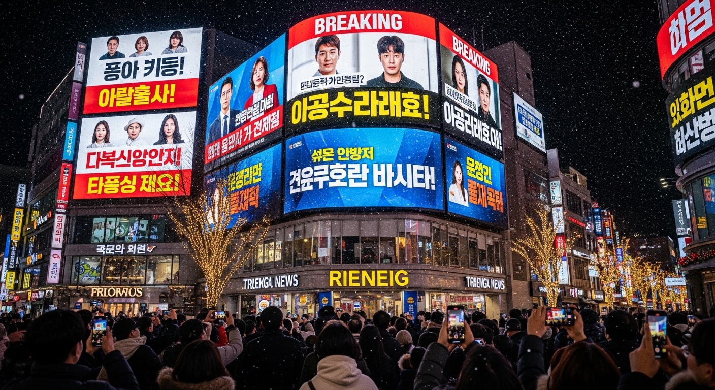 연예계에 큰 충격을 준 크리스마스 이브의 뉴스 보도 현장