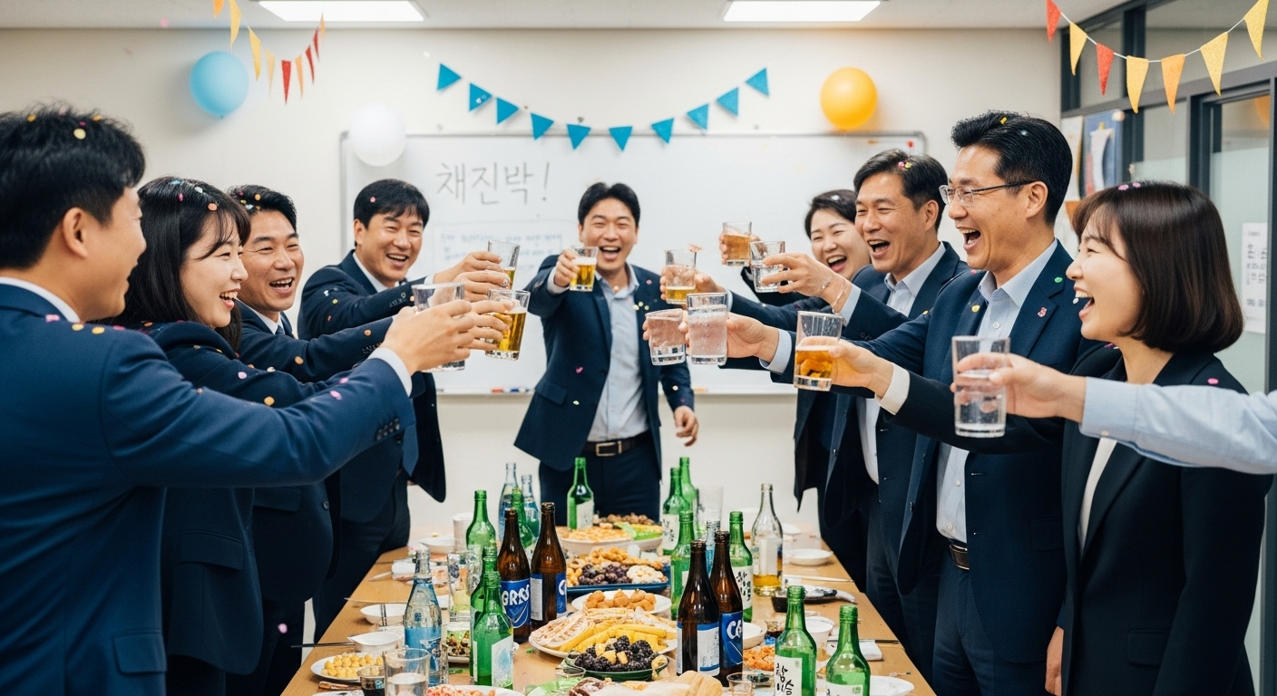 최근 개편으로 개선된 처우 소식을 듣고 축하하는 공무원들