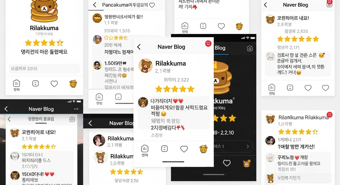 팬케이크 리락쿠마 테마에 대한 긍정적인 온라인 사용자 반응과 댓글