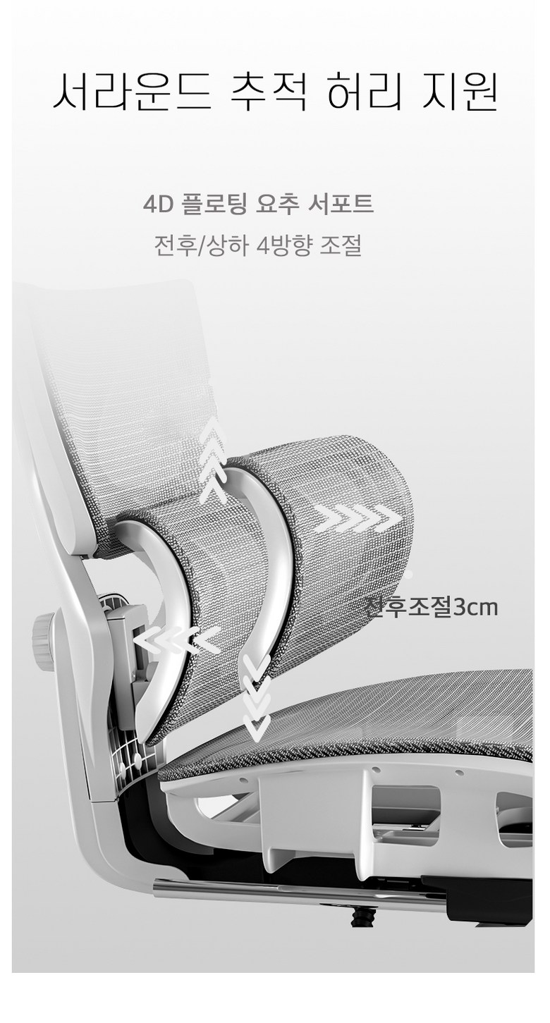 HOMEY NEST 풀메쉬 인체공학 3D 요추 허리보호 게이밍 컴퓨터의자 HN-OC1006LK