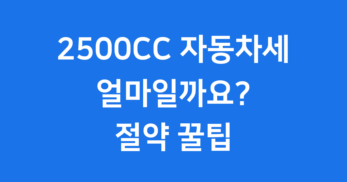 2500CC 자동차세 핵심 정보
