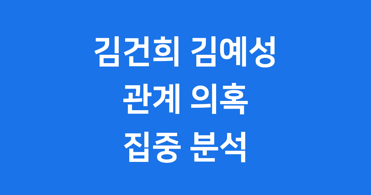 김건희 김예성 관계 집중 분석