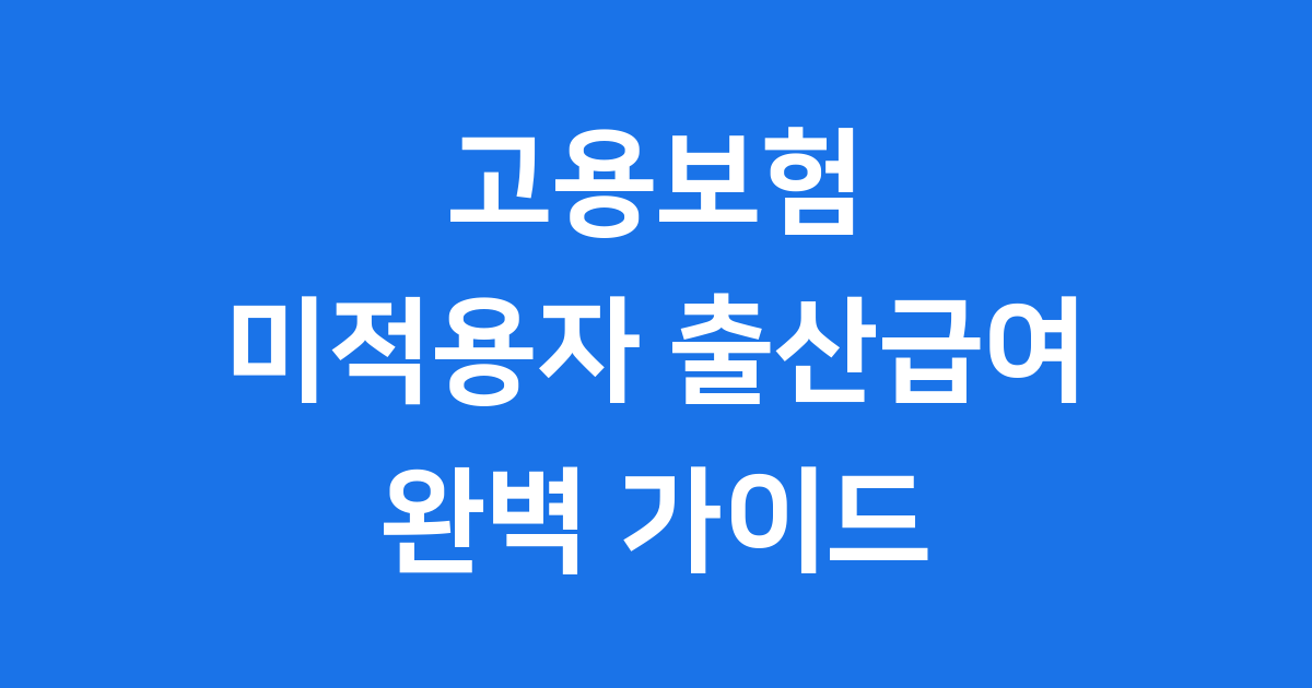 고용보험 미적용자 출산급여