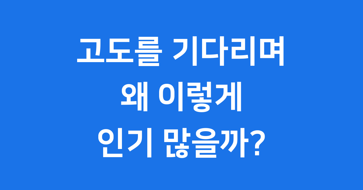 고도를 기다리며 공연 후기 현대적 의미