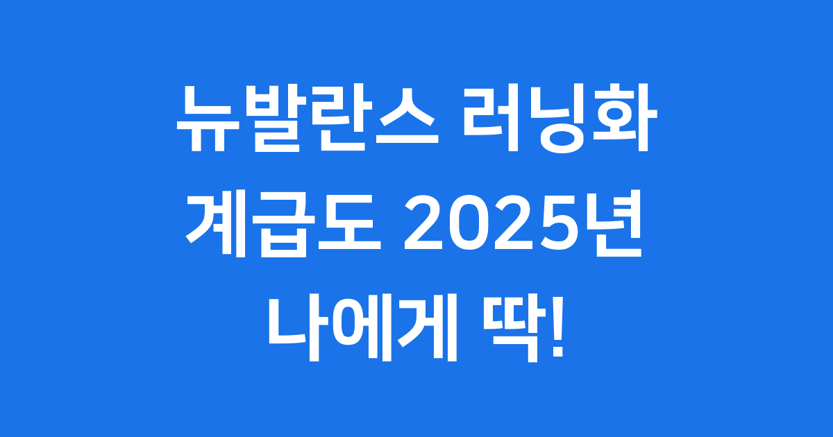 뉴발란스 러닝화 계급도