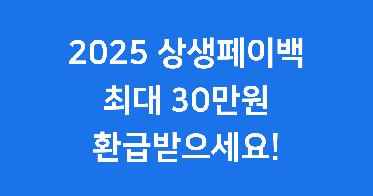 상생페이백, 최대 30만원 디지털 온누리상품권으로 환급받는 방법