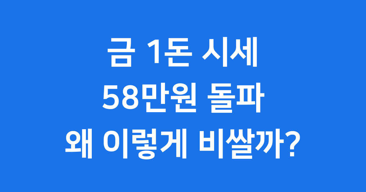 금 1돈 전년비 51% 급등한 이유와 전망
