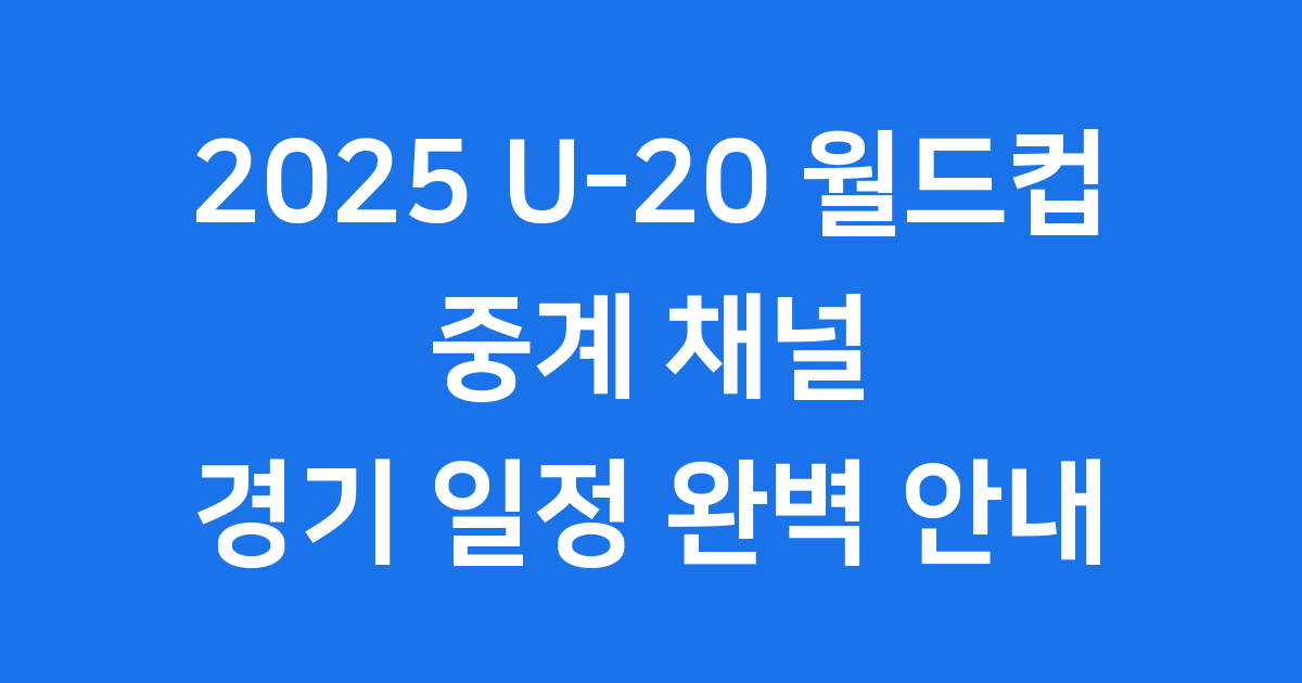 2025 FIFA U-20 월드컵 중계